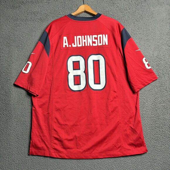 NFL Nike On Field Houston Texans HOF Andre Johnson #80 Battle Red Jersey XL - Picture 6 of 16